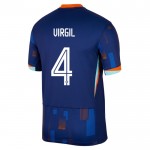 Günstige Fußballtrikots Niederlande Virgil 4 Auswärtstrikot EURO 2024 Kurzarm